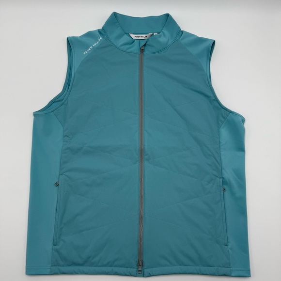 NWT Peter Millar Men’s Cyan Fuse Quilted Hybrid Performance Vest Stretch Large - Picture 1 of 11